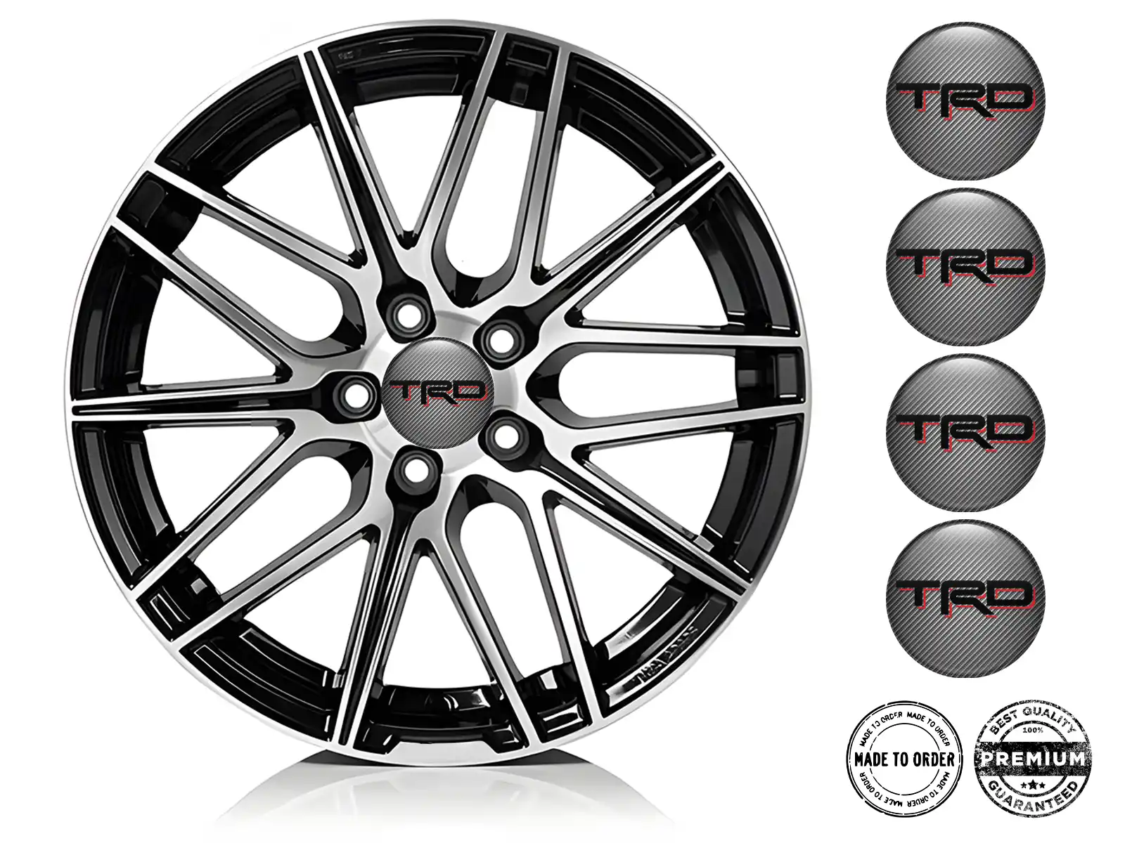 Toyota TRD Pegatina Silicona Estilo Emblemas Rueda Personalizados